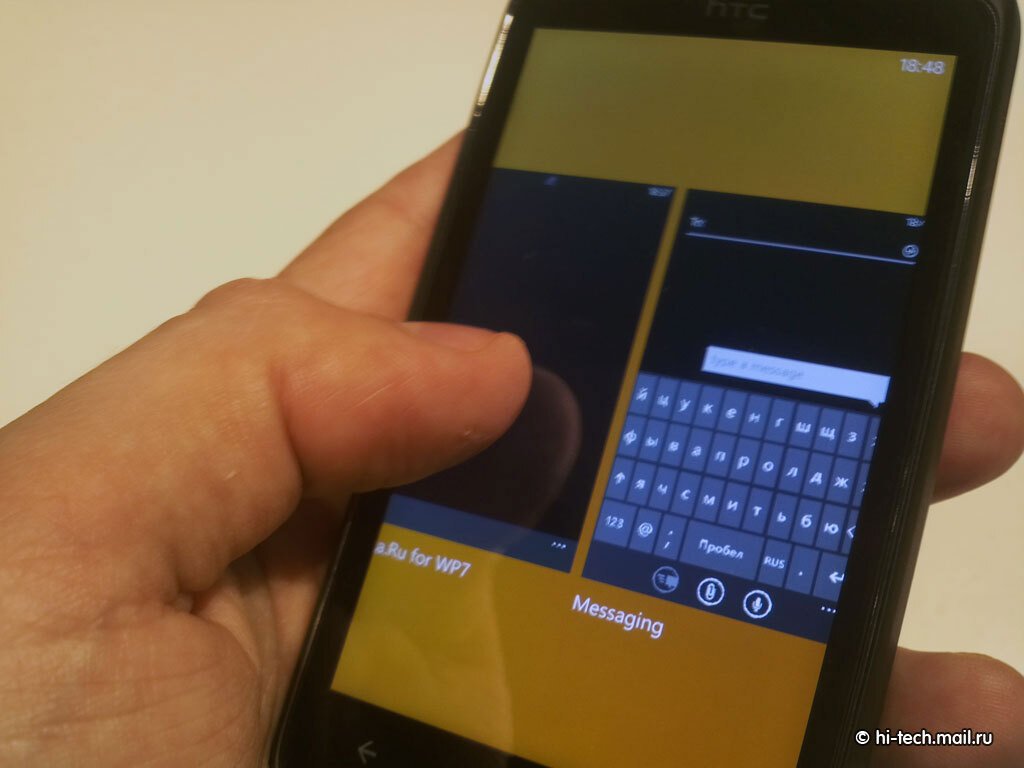 Первый взгляд на русский Windows Phone 7.1 - Hi-Tech Mail.ru