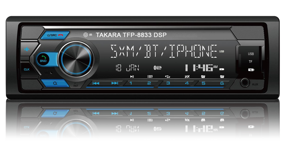 Автомагнитола типоразмера 1 DIN фирмы Takara модели TFP-8833 DSP