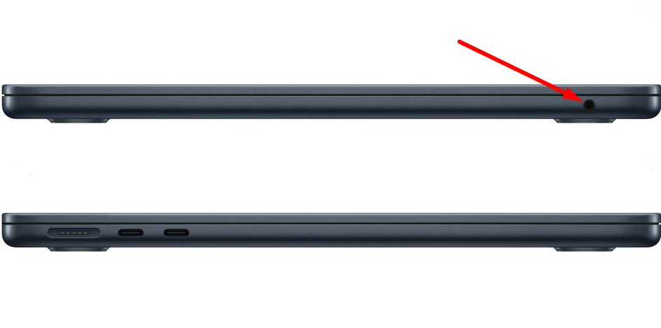 Расположение аудиовхода на MacBook