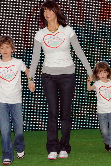 Ольга Слуцкер с сыном Мишей и дочерью Аней. 2008 год