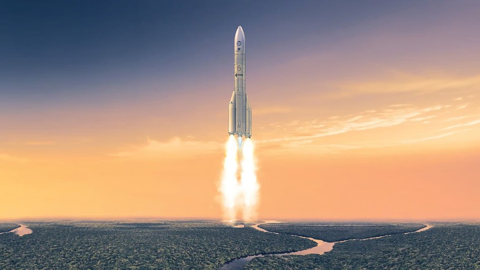 Художественное представление взлета ракеты Ariane 6