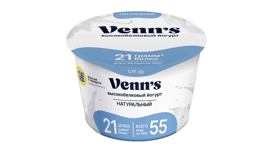 Йогурт фирмы Venn’s серия высокобелковый натуральный 0,1% Йогурт фирмы Venn’s серия высокобелковый натуральный 0,1%
