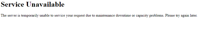 Еще одна ошибка сервера (503), которая возникает, когда сервер не готов обработать запрос.