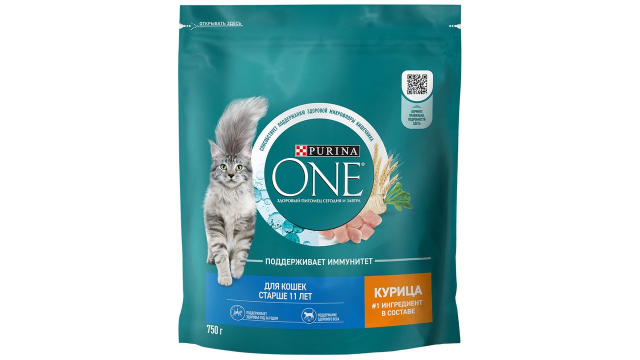 Сухой корм Purina ONE® полнорационный для кошек старше 11 лет