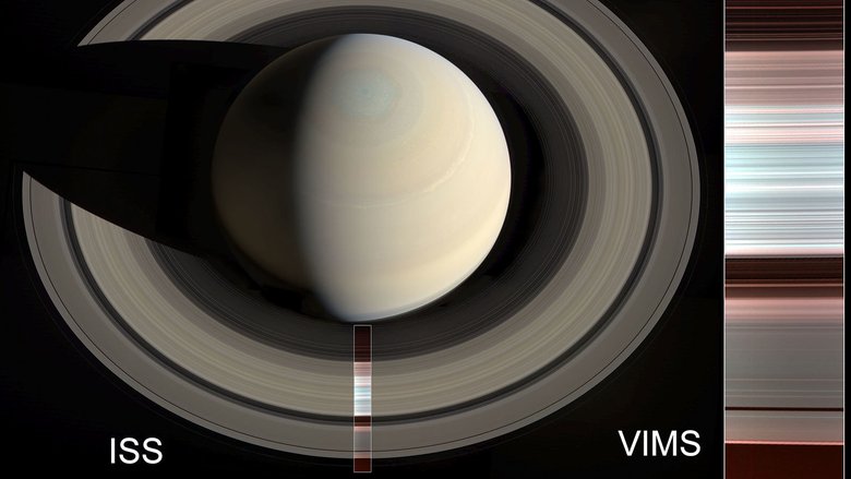 Инфракрасная спектральная карта колец А, В и С Сатурна, снятая VIMS Кассини. Инфракрасное изображение предоставлено: NASA / JPL-Caltech / Университет Аризоны / Институт космических наук / G. Ugarkovic