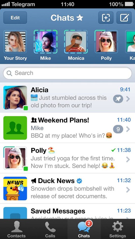 Так Telegram для iOS выглядел бы сегодня, если бы интерфейс приложения не изменился за 10 лет