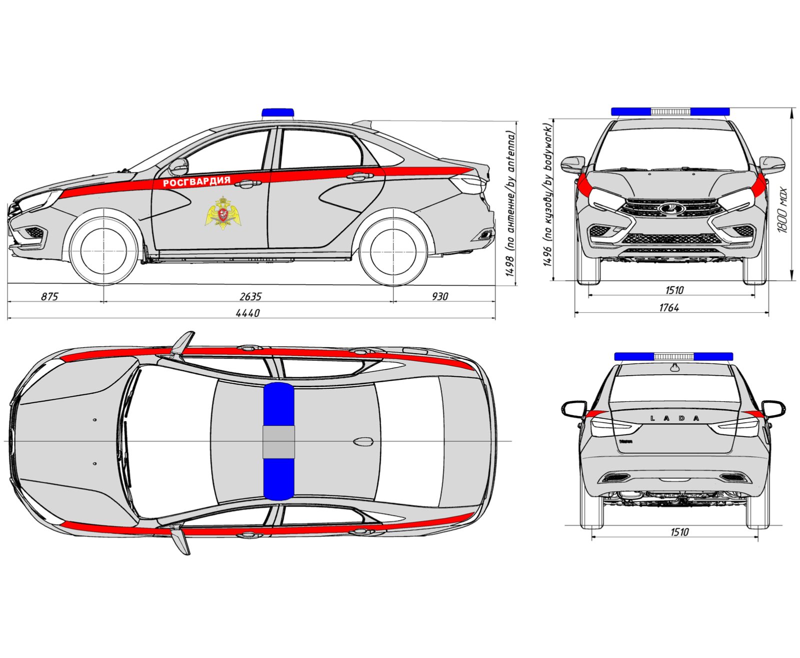 Появились изображения и характеристики обновленной Lada Vesta для спецслужб  РФ: полиции, ДПС, Росгвардии и других