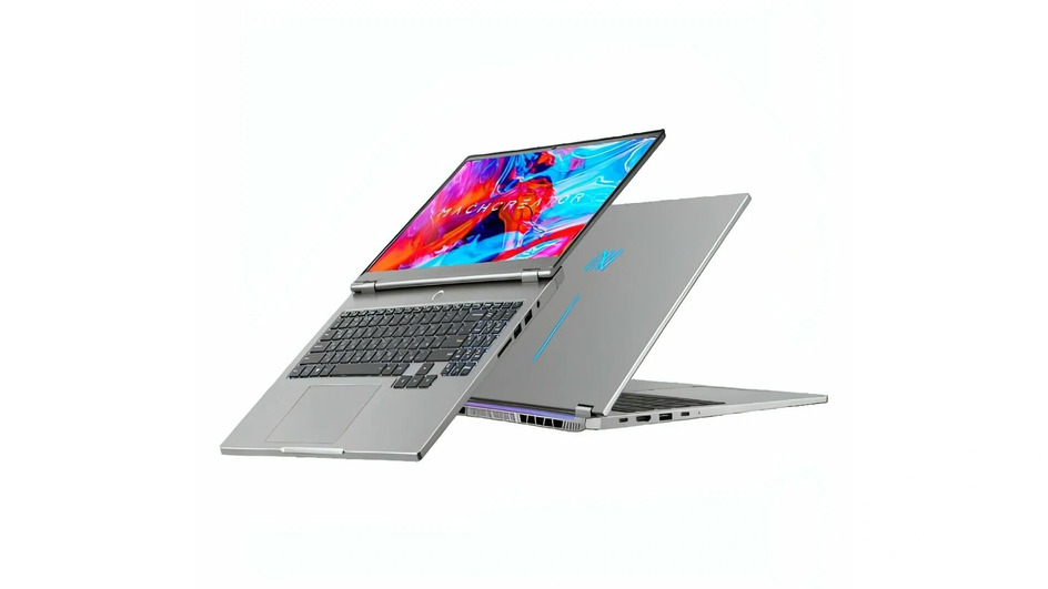 Два ноутбука Machcreator Vision L15 с процессором Intel Core Ultra 5 125H на белом фоне Два ноутбука Machcreator Vision L15 с процессором Intel Core Ultra 5 125H на белом фоне