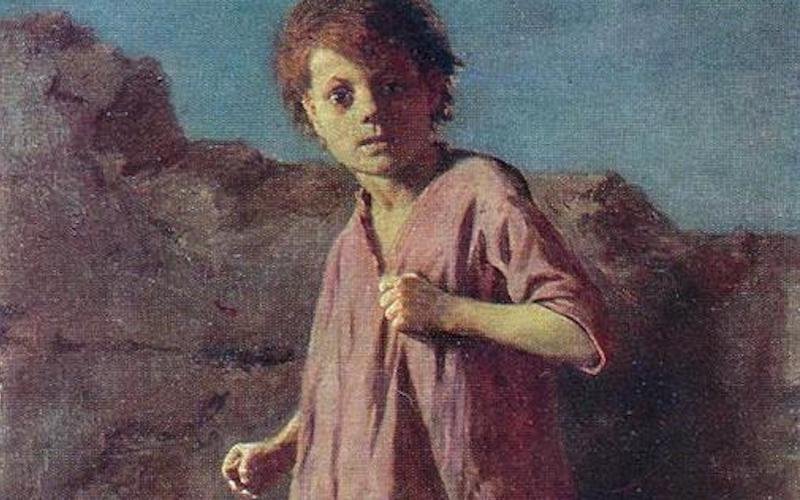 wikiart.org, Василий Перов «Мальчик, готовящийся к драке», 1866