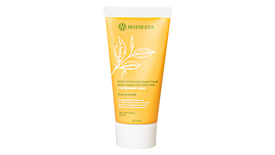 Солнцезащитный крем для лица фирмы Matsesta серия Sun screen SPF 50+ с зеленым чаем Солнцезащитный крем для лица фирмы Matsesta серия Sun screen SPF 50+ с зеленым чаем