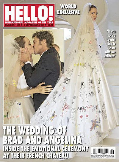 Свадьба Анджелины Джоли и Брэда Питта на обложке Hello!