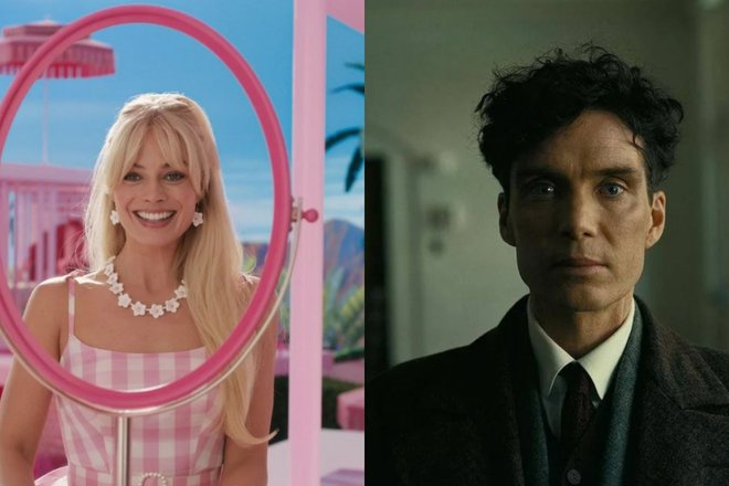 Марго Робби в фильме «Барби»/ Киллиан Мерфи в фильме «Оппенгеймер» Марго Робби в фильме «Барби»/ Киллиан Мерфи в фильме «Оппенгеймер»