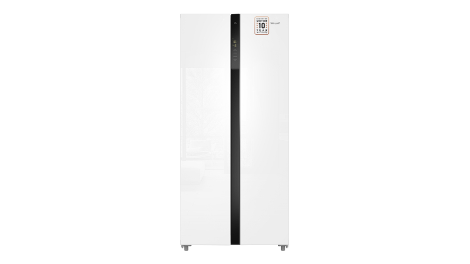 Холодильник side-by-side фирмы Weissgauff модель WSBS 500 Inverter NoFrost White Glass