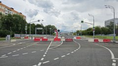 Перекрытие дороги в Москве