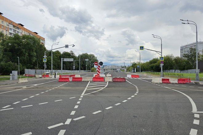 Перекрытие дороги в Москве