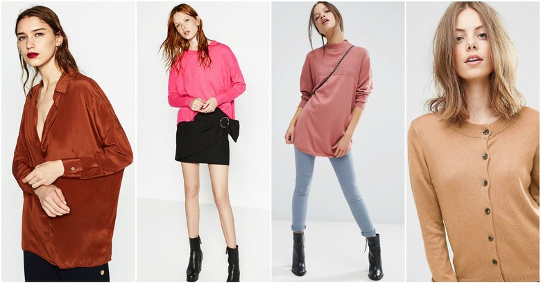 Шелковая блуза Zara; кашемировый свитер Zara; кашемировый свитер Asos; кардиган из шерсти и кашемира Minimum Milla.