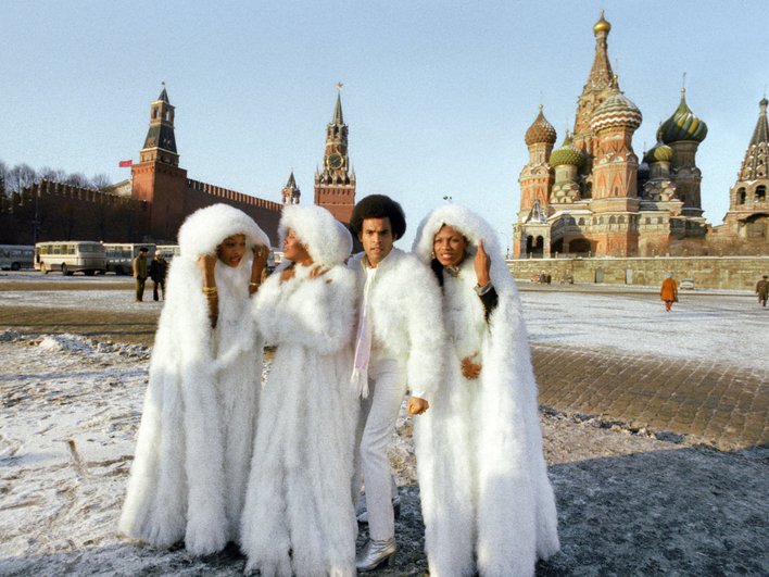 Группа Boney M. на Красной площади Группа Boney M. на Красной площади