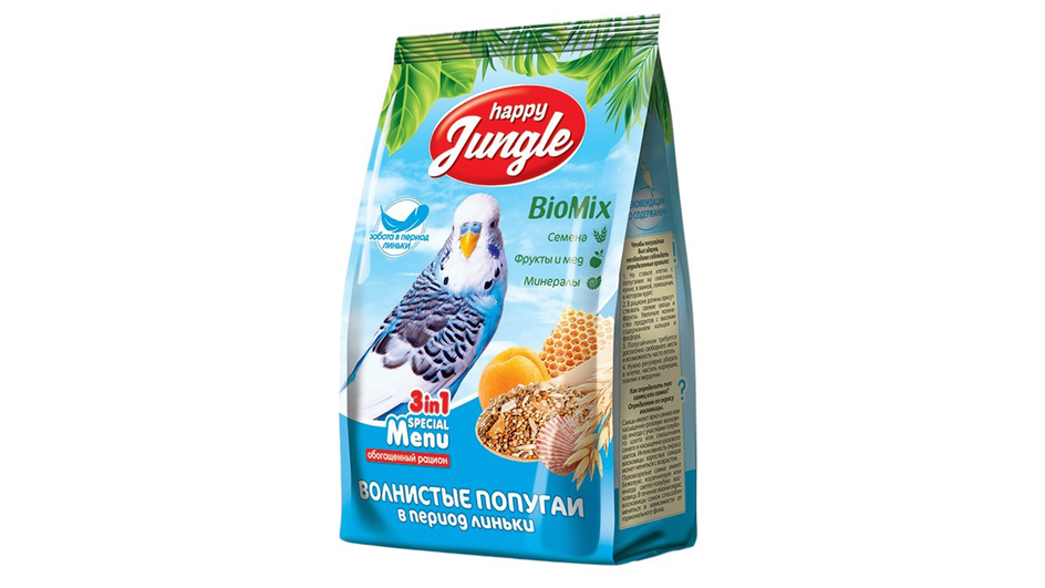 Корм для попугаев Happy Jungle при линьке Корм для попугаев Happy Jungle при линьке