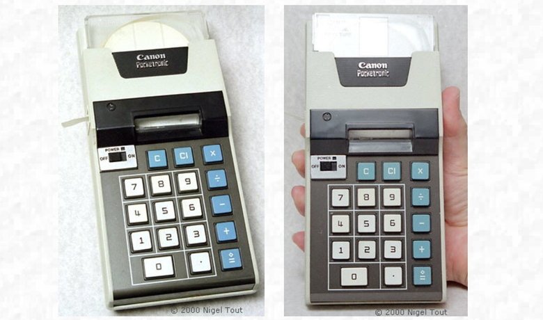 Первый коммерческий компактный калькулятор Canon Pocketronic. / vintagecalculators.com