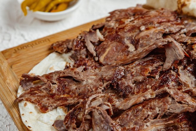 Говядина, рваная говядина, мясо, кебаб