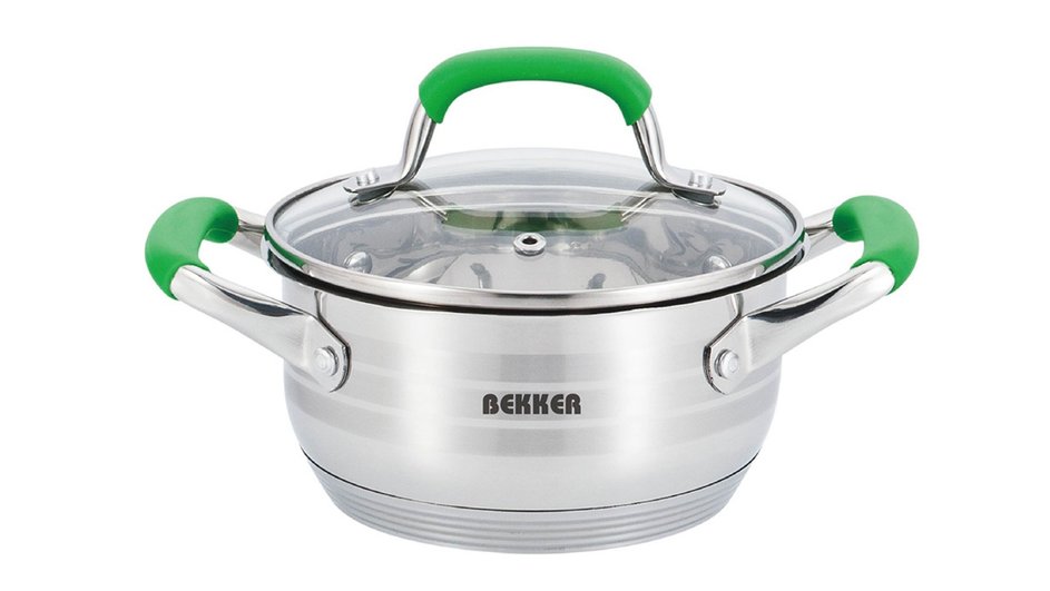 Кастрюля Bekker BK-1451 с крышкой, De Luxe, из нержавеющей стали, 2,9 л