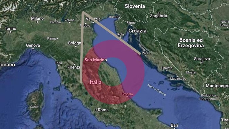 Карта Италии с расположением «эльфа». Фото: Valter Binotto