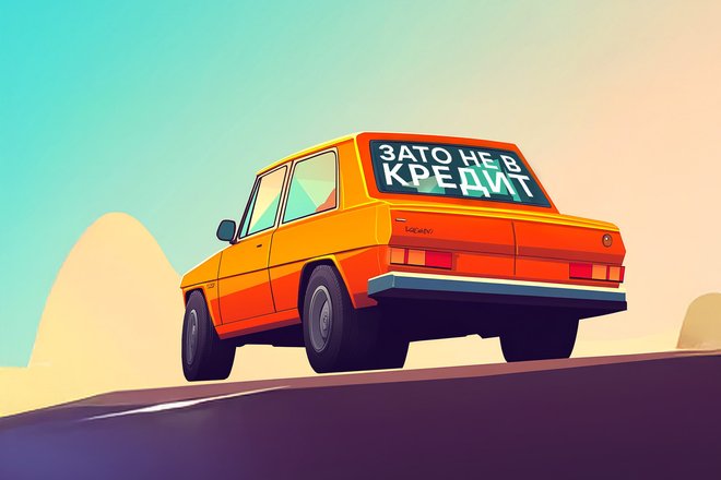 Автомобиль с наклейкой "зато не в кредит" Автомобиль с наклейкой "зато не в кредит"
