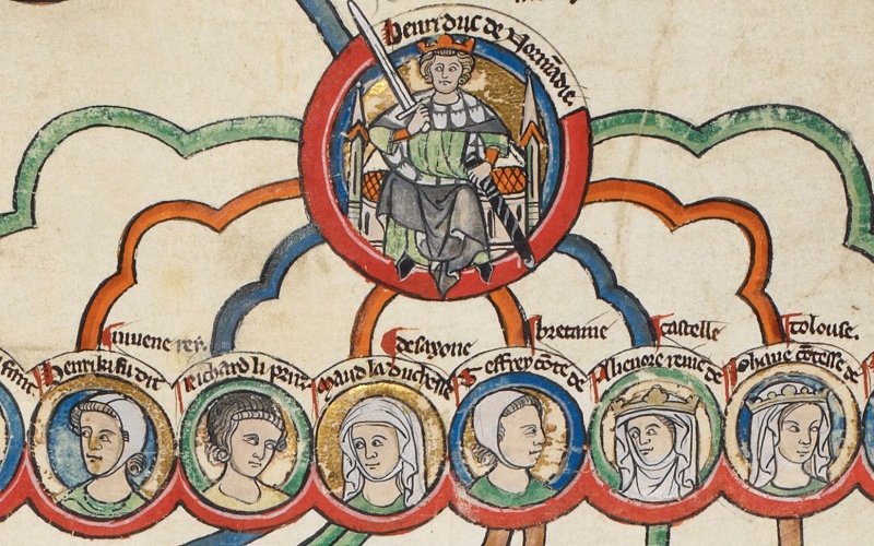 Король Генрих II с детьми (фрагмент гравюры)