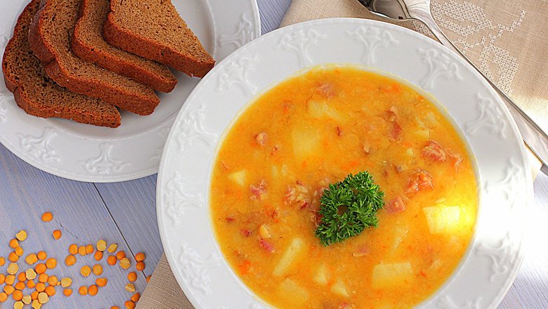 Как приготовить Гороховый суп с копченостями - пошаговое описание