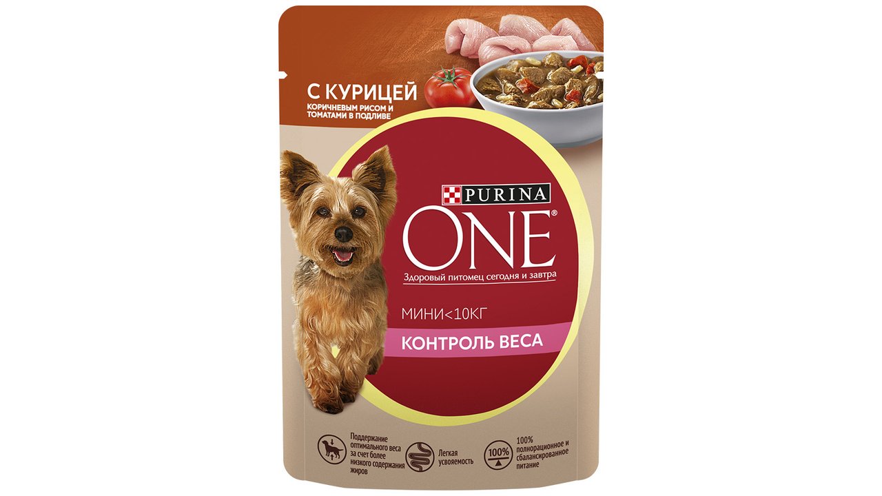 Влажный корм Purina ONE® Мини Контроль веса для взрослых собак мелких пород