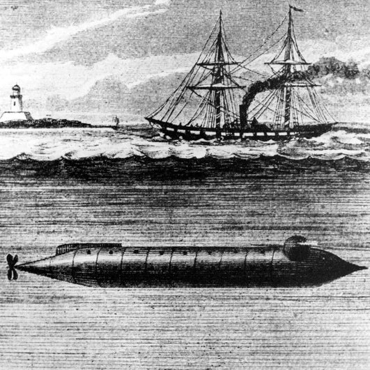 Подводная лодка северян «Аллигатор». Затонула в 1863 г. 