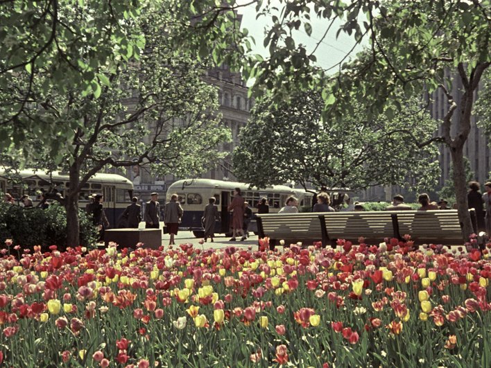 Сквер у Большого театра, СССР, 1961 год Сквер у Большого театра, СССР, 1961 год