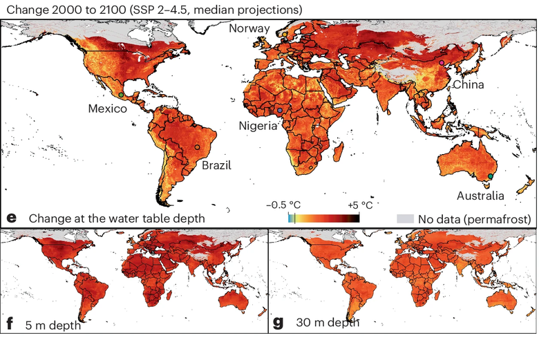Прогноз изменения температуры грунтовых вод к 2100 году
