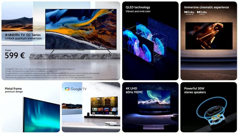 Ключевые характеристики линейки Xiaomi TV Q2. Фото: Xiaomi 