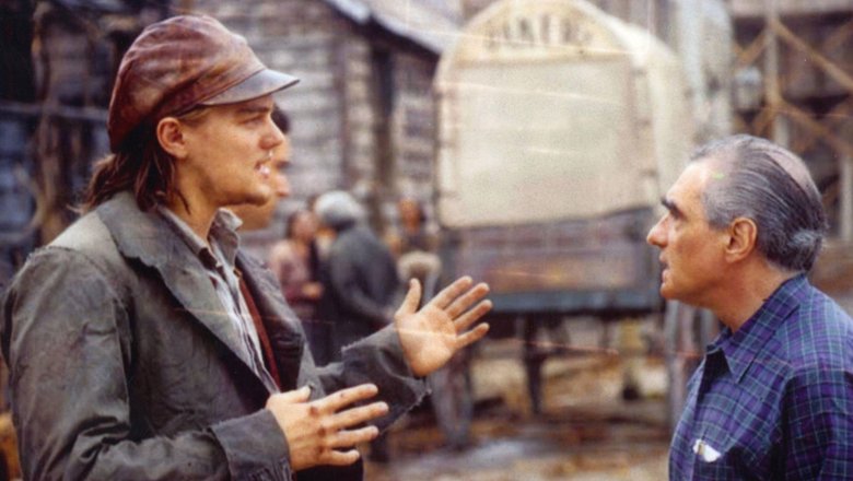 Леонардо ДиКаприо и Мартин Скорсезе на съемках фильма «Банды Нью-Йорка»