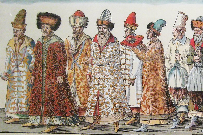 «Русское посольство к императору Священной Римской империи Максимилиану II в Регенсбурге», 1576 г., фрагмент гравюры | Источник: wikipedia.org, CC 4.0