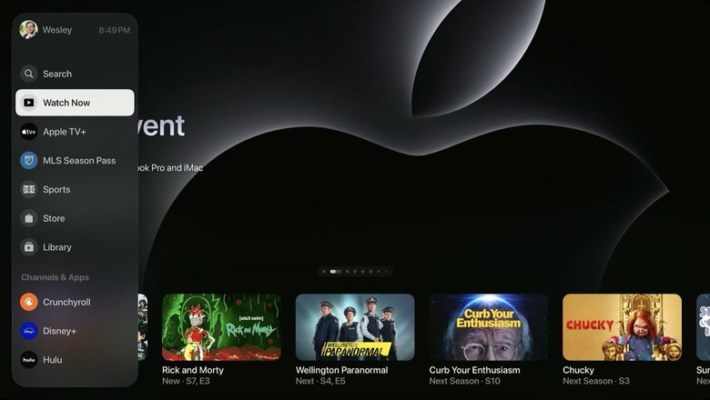 Обновленный дизайн приложения Apple TV для tvOS 17.2