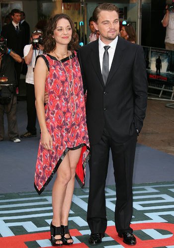 С Марион Котийар на мировой премьере «Начала» в Лондоне, август 2010 года