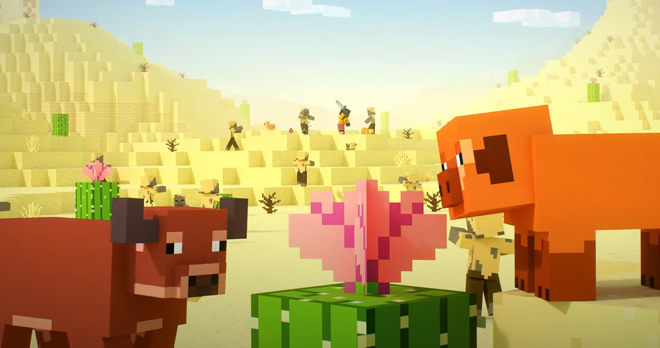 Скриншот пустыни из трейлера Minecraft Скриншот пустыни из трейлера Minecraft