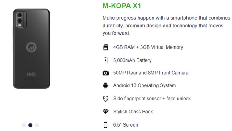 Известные характеристики M-KOPA X1.