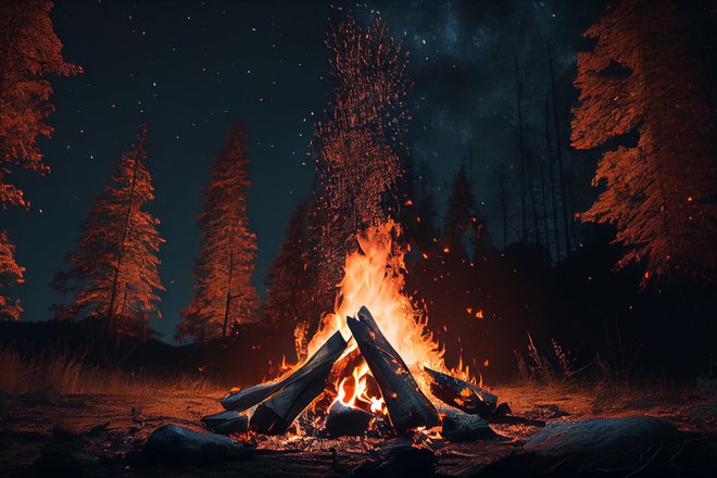 пламя костер