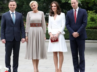 Slide image for gallery: 7327 | Президент Польши Анджей Дуда с супругой Агатой, Кейт Миддлтон и принц Уильям