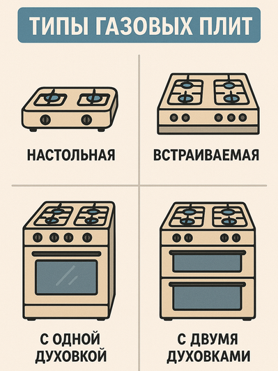 Основные типы газовых плит Основные типы газовых плит