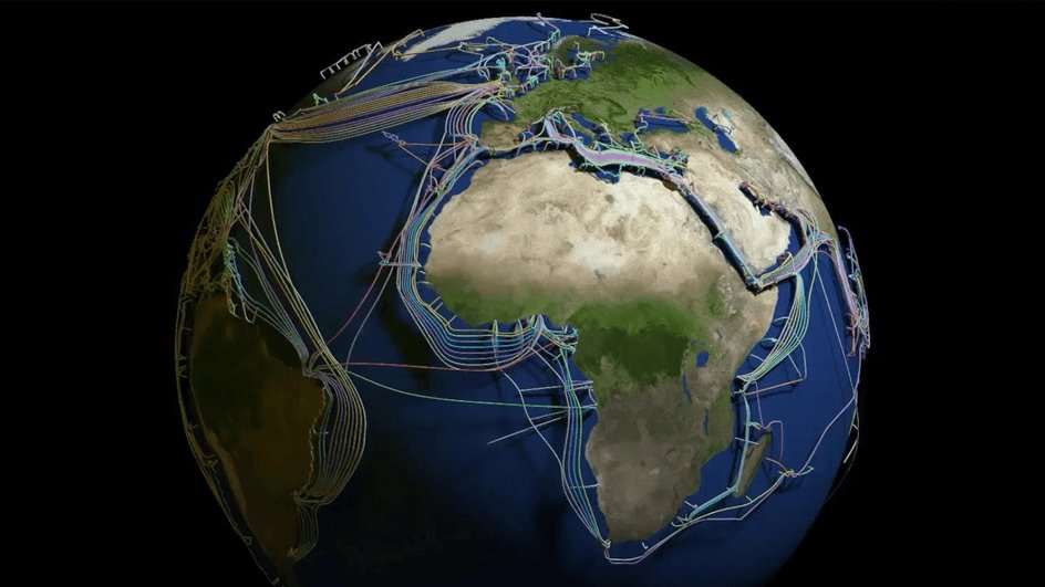 3D-карта кабелей, проложенных по дну океана