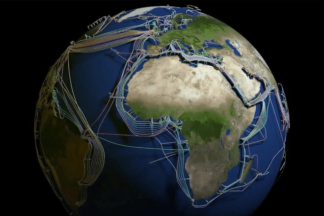 3D-карта кабелей, проложенных по дну океана