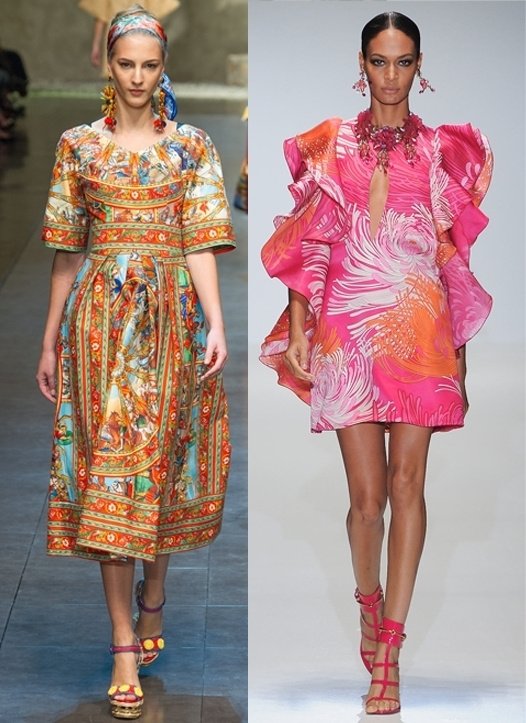 Показ коллекций Dolce&Gabbana (слева) и Gucci