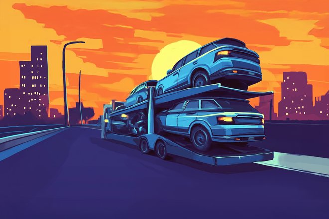 Автовоз с автомобилями Автовоз с автомобилями