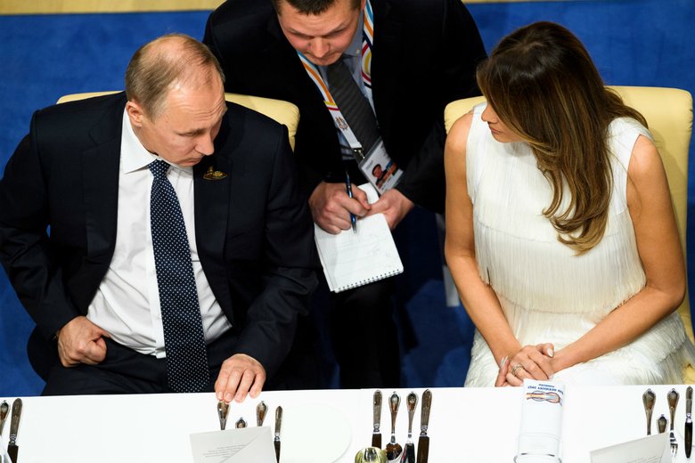 Владимир Путин и Мелания Трамп пообщались за ужином