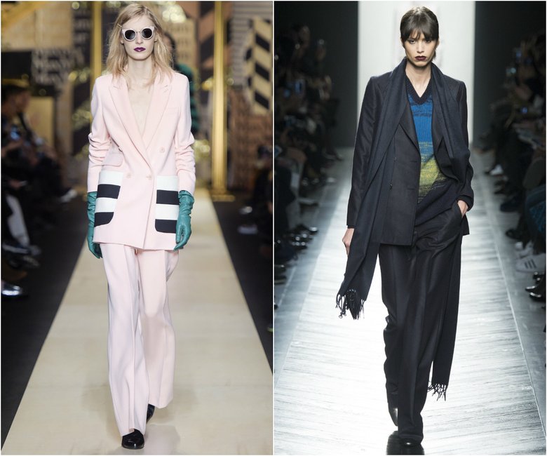 Слева: показ коллекции Max Mara (Неделя моды в Нью-Йорке); справа: показ коллекции Bottega Veneta (Неделя моды в Милане)