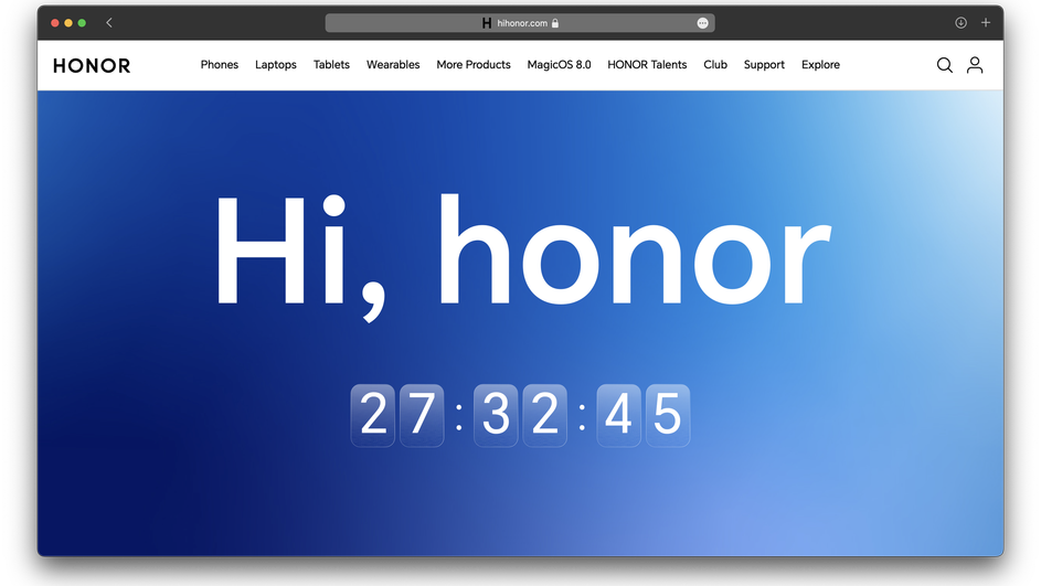 На сайте Honor появился загадочный обратный отсчет